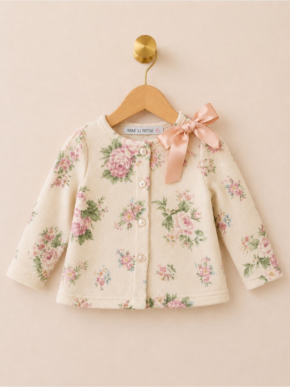 Mae Li Rose Floral Cardigan Sweater 12-18M